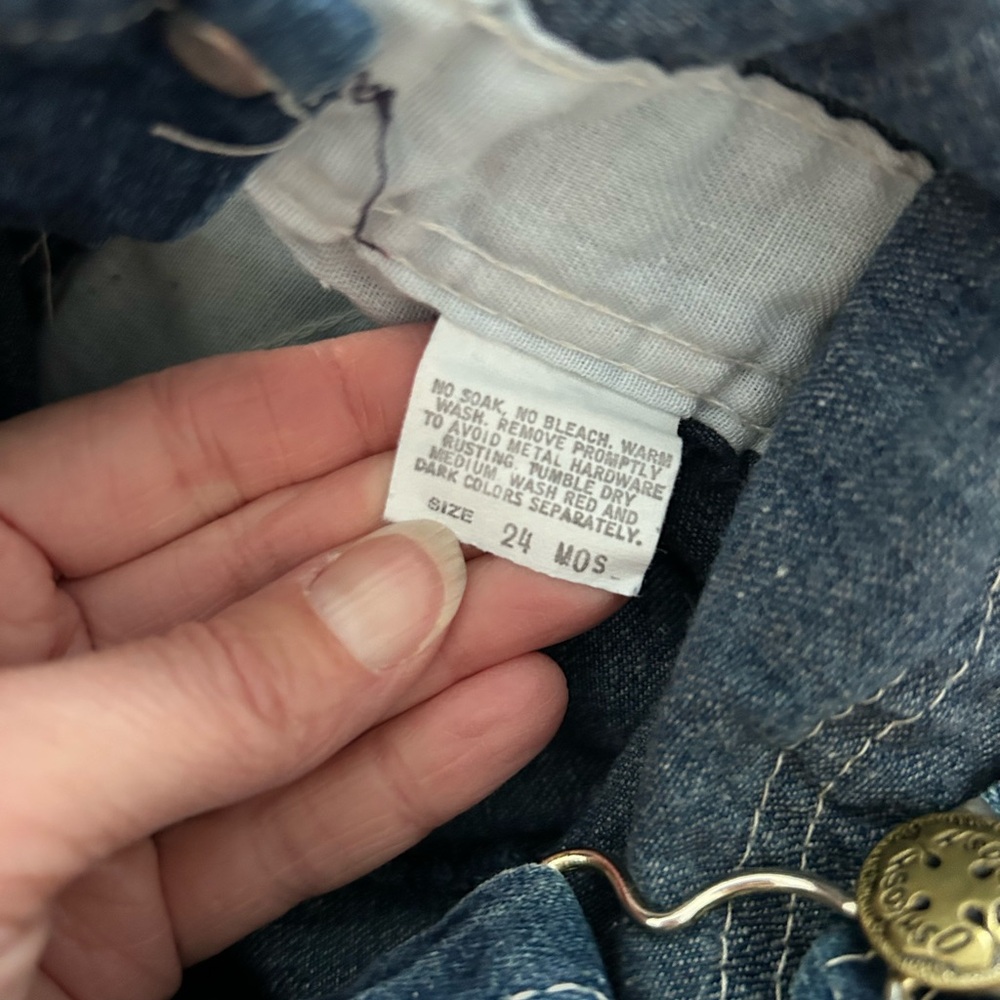 Vintage Osh Kosh Vestback Denim Overalls 24 Months Made In USA - Picture 7 of 8
